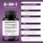 Sandhu's Elderberry Capsules with Vitamin C, Zinc, Vitamin D3 & Quercetin - Image 3